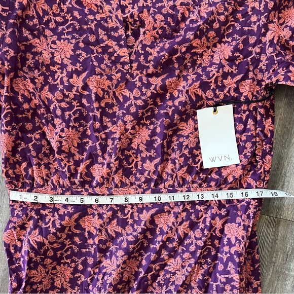 NWT WVN CHESTER MAXI DRESS, VINE PRINT BEET - Picture 6 of 9